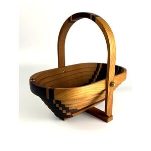 Vintage Signed Deep Spring Collapsible Basket 10" L x6" W X 8" H